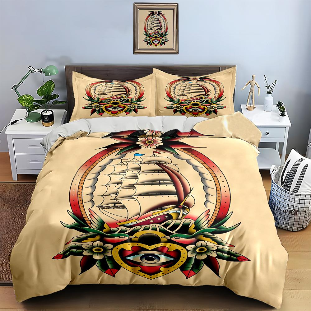 Nautical, floral, colorful. Bedding Duvet cover sets Duvet covers Pillowcases gifts (1 * Duvet Cover 2 * Pillowcases, without duvet insert)