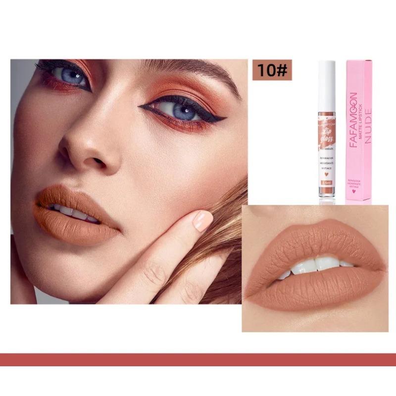 Batom Líquido Matte Vermelho Rosa Maquiagem Brilho Labial Hidratante À Prova d'Água Duradouro Lama Labial Não Transfere Maquiagem Brilho Labial Maquiagem Coreana