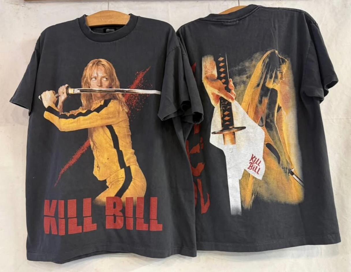 Винтажная футболка KILL BILL UMA 2003 90-х, Промо фильма, Размер XL, Однострочная строчка, РЕПРИНТ XXL