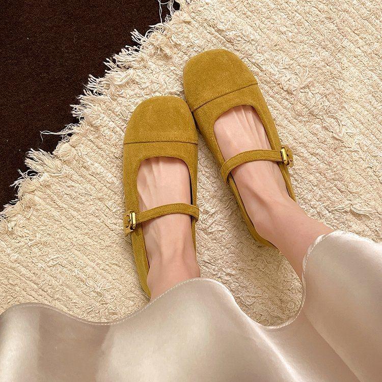 Shallow Single Shoes Women's Spring and Autumn Retro Gentle Fairy Mary Jane Women's Shoes Flat Bottom