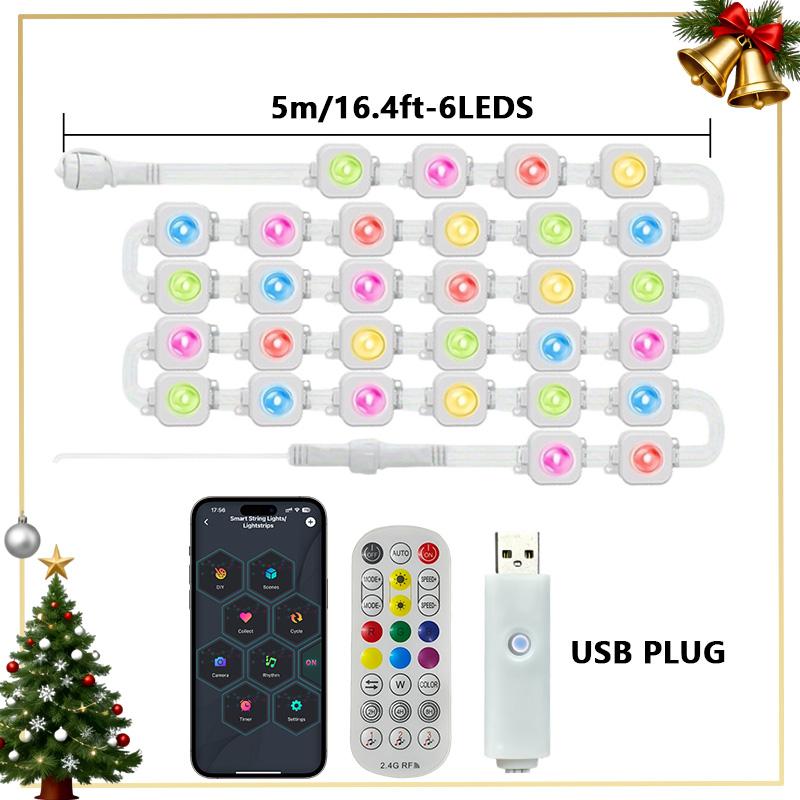

Smart Permanent Outdoor Lights RGB Eaves Lights Waterproof App Remote Music Sync DIY Scenes for House Roof Party Daily Decor RGB Eaves Lights