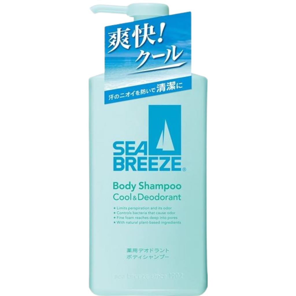 Sea Breeze Body Shampoo Cool & Deodorant f (490ml bottle + 330ml refill) with original paper insert.