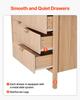 VEVOR 6 Fluted Drawer Dresser, Wooden Chest of Drawers with Sliding & Anti-tip Device, Modern Minimalist Dresser Chest