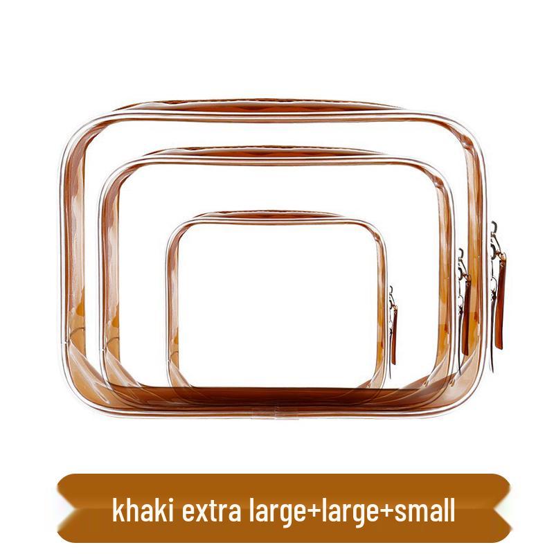 Large Capacity Waterproof Transparent Makeup Bag - Portable Toiletry Organizer for Travel