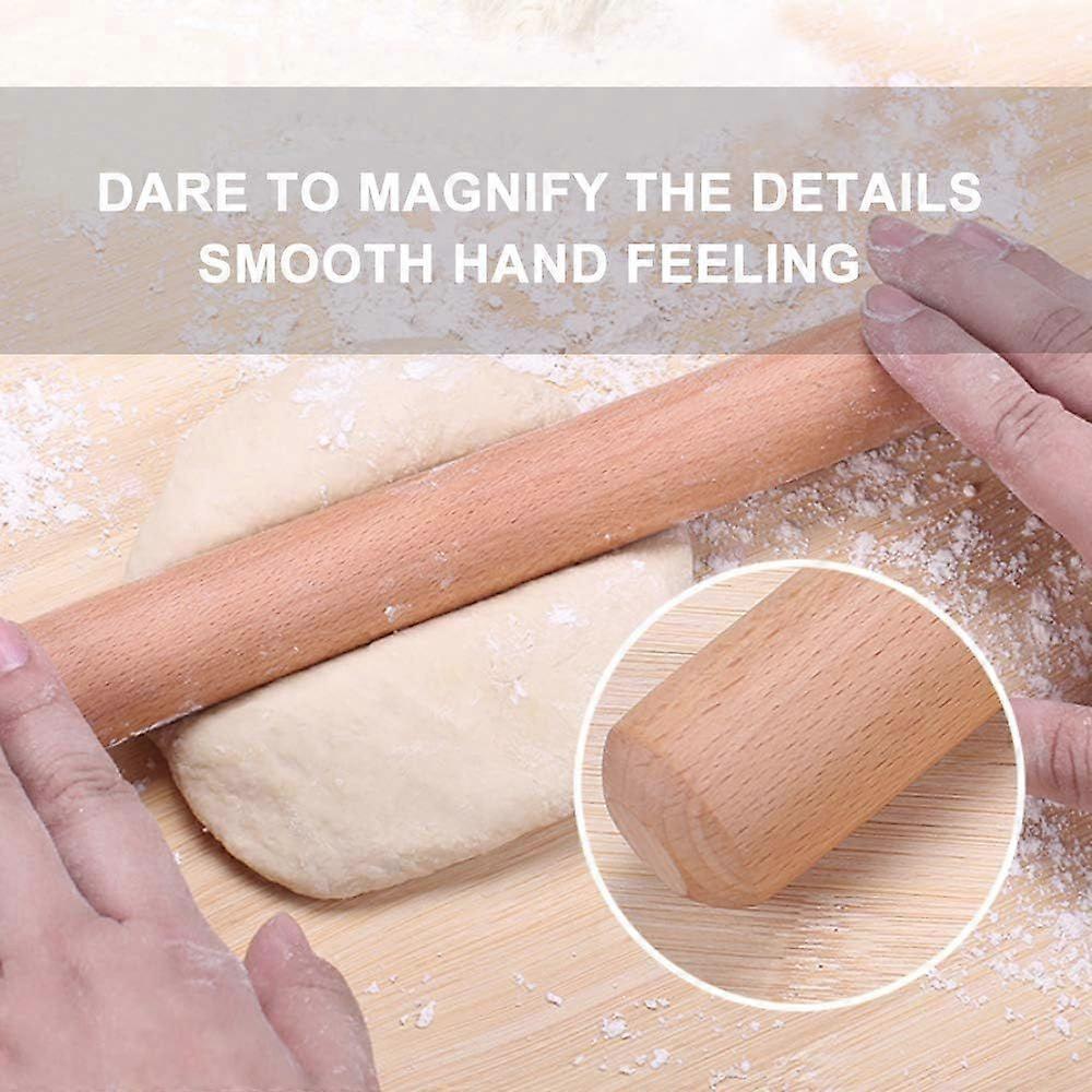 Wooden Rolling Pin - Roller made of Beechwood without Handle, Perfect Baking