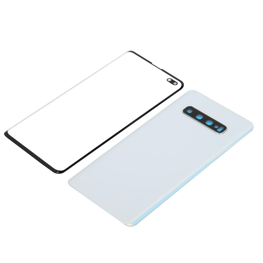 Mobile Phone Back Glass Cover and Outer Glass Panel Replacement for S10+Plus(Black )