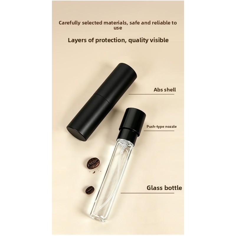 Tragbare Kaffee-Sprühflasche, Glaskörper mit Druckmechanismus, antistatisch und staubdicht, Kaffeebohnen-Mahlzubehör.