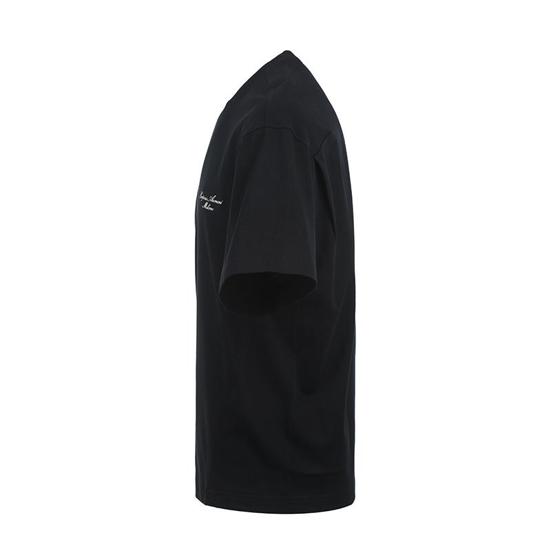 Emporio Armani SS25 Logo Embroidered Round Neck Loose Fit Short Sleeve T-Shirt Men Tops Dark-Blue EM001060-AF13715-UB118