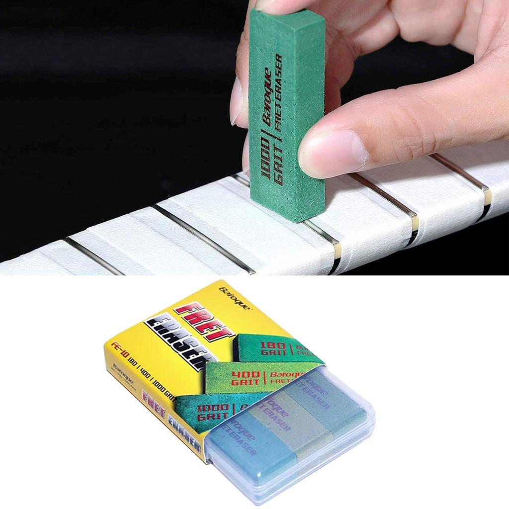 Guitar Fret Polishing Erasers Cleaner Guitar Maintain Tool for Cleaning Fret Wire/String/Metal 180&400&1000Grit