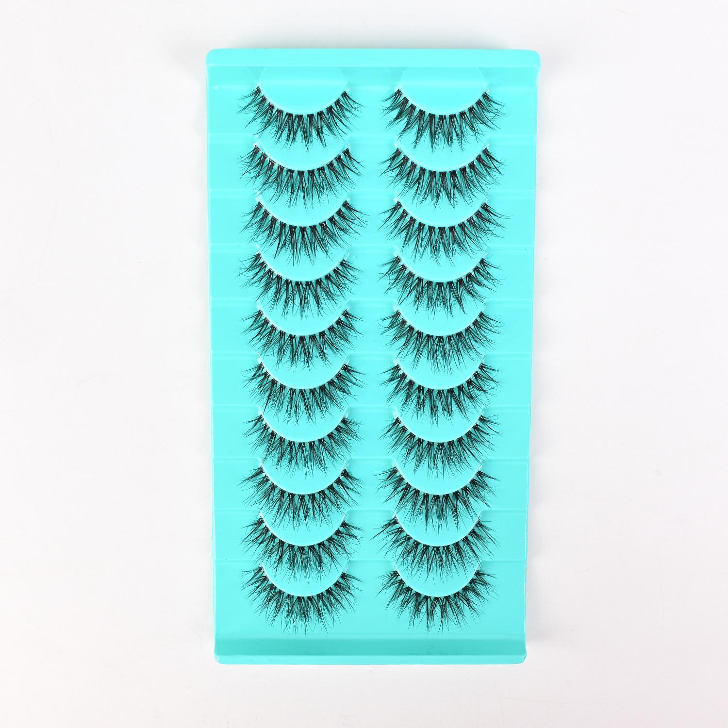 

Cross-Border Customized Cat-Eye & Fox-Eye Lashes with Natural Dense Invisible Band - 10 Pairs Pack