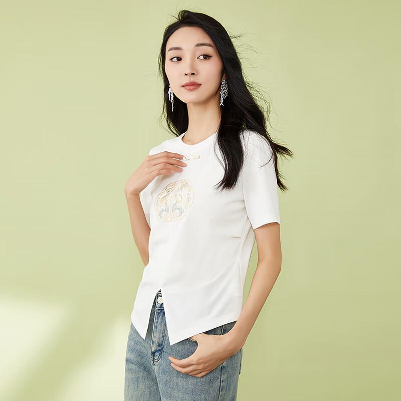 Shetu Women's New Chinese Style Short Sleeve T-shirt