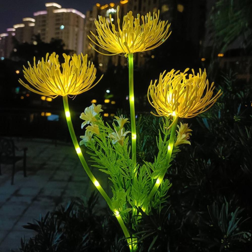 

Садовые светильники на солнечных батареях, светильники для цветов на солнечных батареях со светящимися цветами и стеблями, светодиодные светильники на солнечных батареях для садовых дорожек, террас, дворов, декора Yellow-1PC
