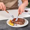 3/4Pcs 304 Stainless Steel Knife Fork Spoon Wood Grain Handle Dinnerware Set Portable Reusable Western Cutlery Dishwasher Safe