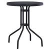 VidaXL Garden Table Black 80 Cm Steel and Glass