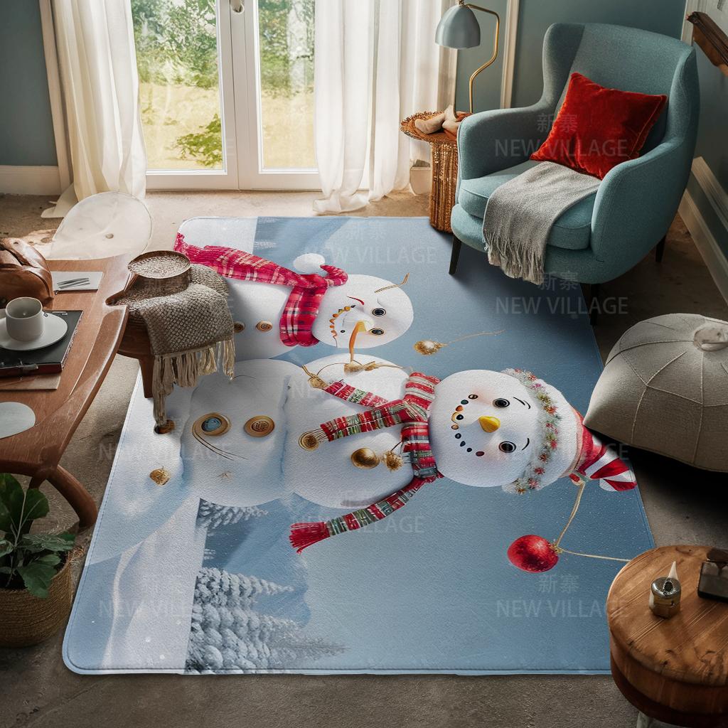 House Entrance Carpet Home Door Mat Living Room Bath Foot Bathroom Non-slip Water Absorption Rugs Bath Merry Christmas Winter