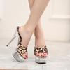 Ladies Stiletto Shoes Sexy Catwalk Model Leopard Print Crystal Shoes 190 Series 15cm Heel 4.5cm Platform LFD