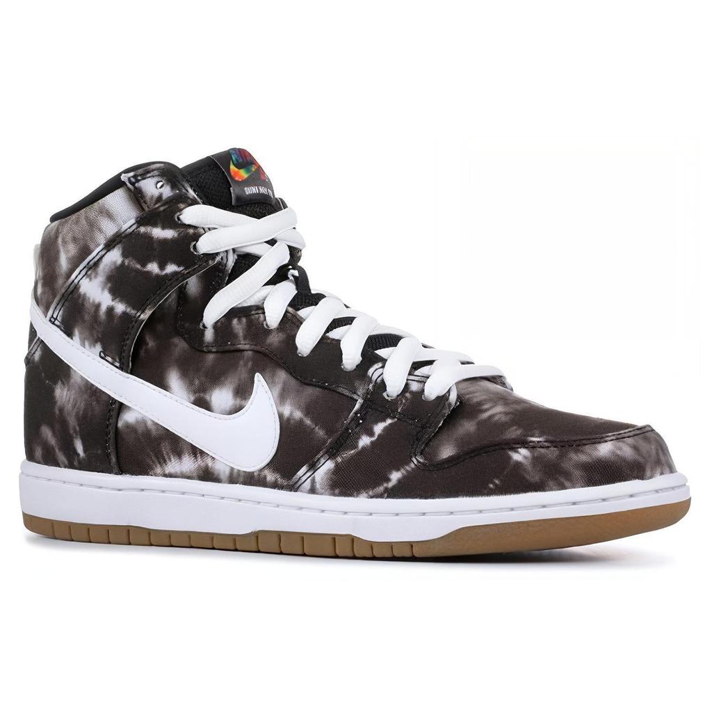 Nike Dunk High Premium SB 'Tie Dye' (Unisex) Black / White / White Skate Shoes 313171 023