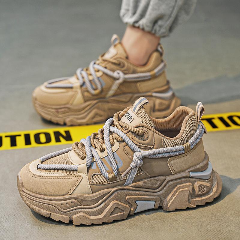 Summer fashion platform sports casual shoes men's shoes dad shoes C black, khaki