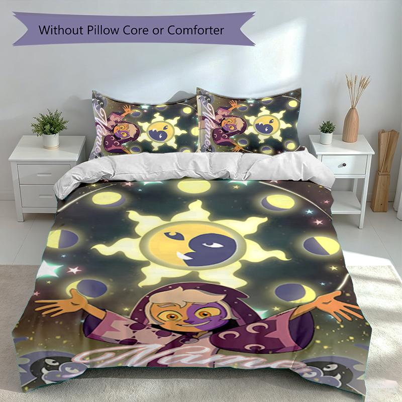 3pcs Custom Name The Owl House Bedding Set,Includes 1 Duvet Cover and 2 Pillowcases,All-season Bedroom Decor