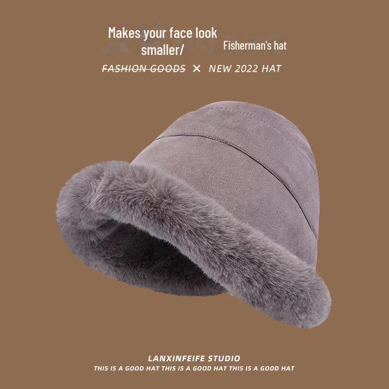Women's Suede Mongolian Hat with Fur Ball Earmuffs - Versatile, Cute, and Warm for Autumn and Winter