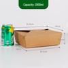 Paibei 2000ml Disposable Kraft Paper Meal Boxes (300 Pcs)