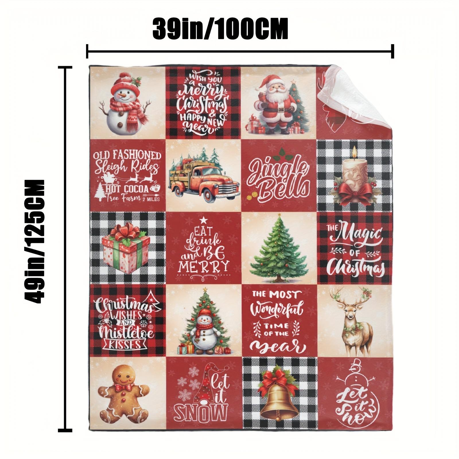 

Уютное фланелевое рождественское одеяло, мягкий тканый плед на все времена года, идеальный подарок для мальчиков, девочек, сыновей, дочерей и празднования дней рождения 40x50in