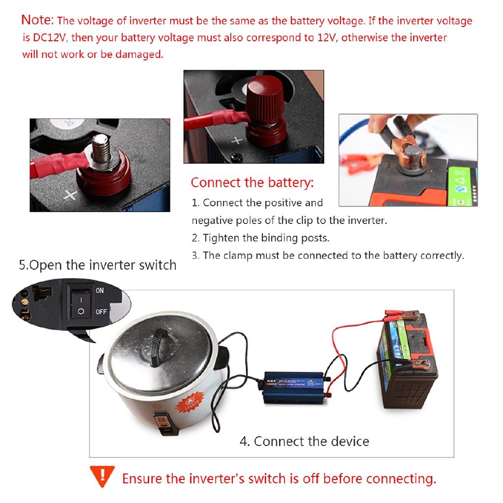 LED Display 12V DC To 220V AC Sine Wave Converter Lot Blue 2000W Solar Power Inverter