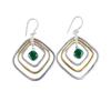 Grüner Onyx Edelstein 925 Sterlingsilber Handgefertigter Schmuck Ohrringe 2,44" Zum Verschenken EE-70-14