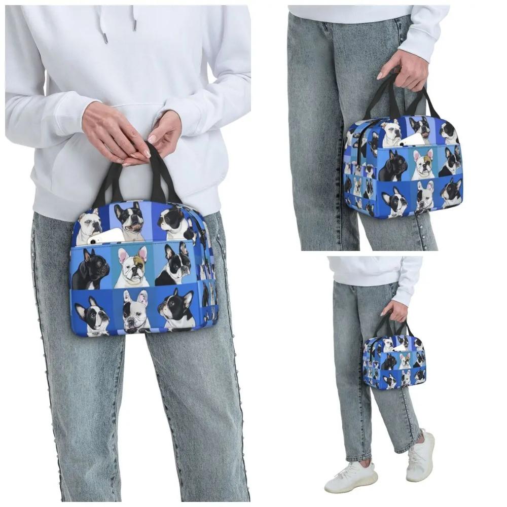 Cute Boston Terrier Dog Pattern Insulated Lunch Bag for Kids School Cooler Thermal Food Box Tote Portable Lunch Boxes Container