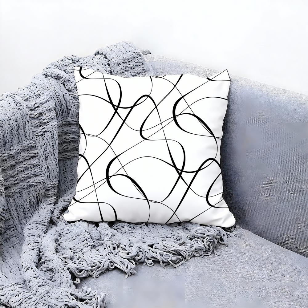 Minimalist Line Art Cushion Cover Premium Comfort Reversible Pillow Cove Two In One Design for Any Room Car Interior