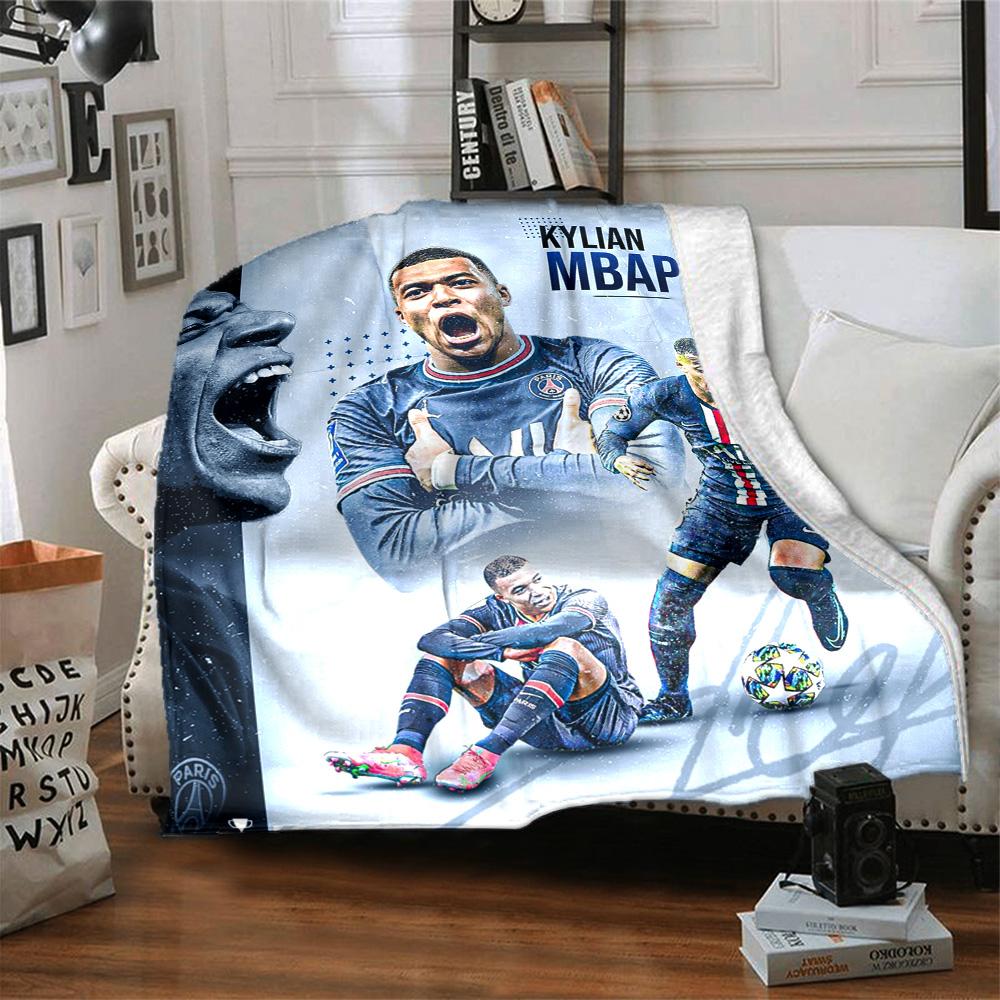 Star Player Kylian Mbappé Blanket Soft Warm Cozy Perfect for Sofa Bedding Livingroom Four Seasons Multipurpose Warmthful Decor