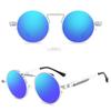 New Vintage Round Steampunk Sunglasses for Men Women Retro Metal Spring Leg Sun Glasses