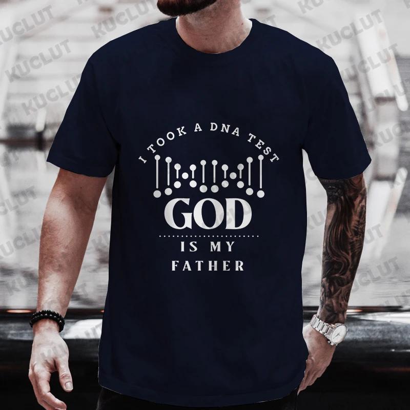 Religious Christian Tshirt For Unisex Took A Dna Test And God Is My Father Print Unisexs Tshirts Christian Cross Jesus Tee Clothes