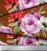 Soimoi Japan Crepe Satin Fabric Leaves,Poppy & Peony Flower Decor Fabric Printed Metre 42 Inch