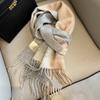 New pure wool plaid scarf British men and women couples winter warm double-sided fringed high-end scarf