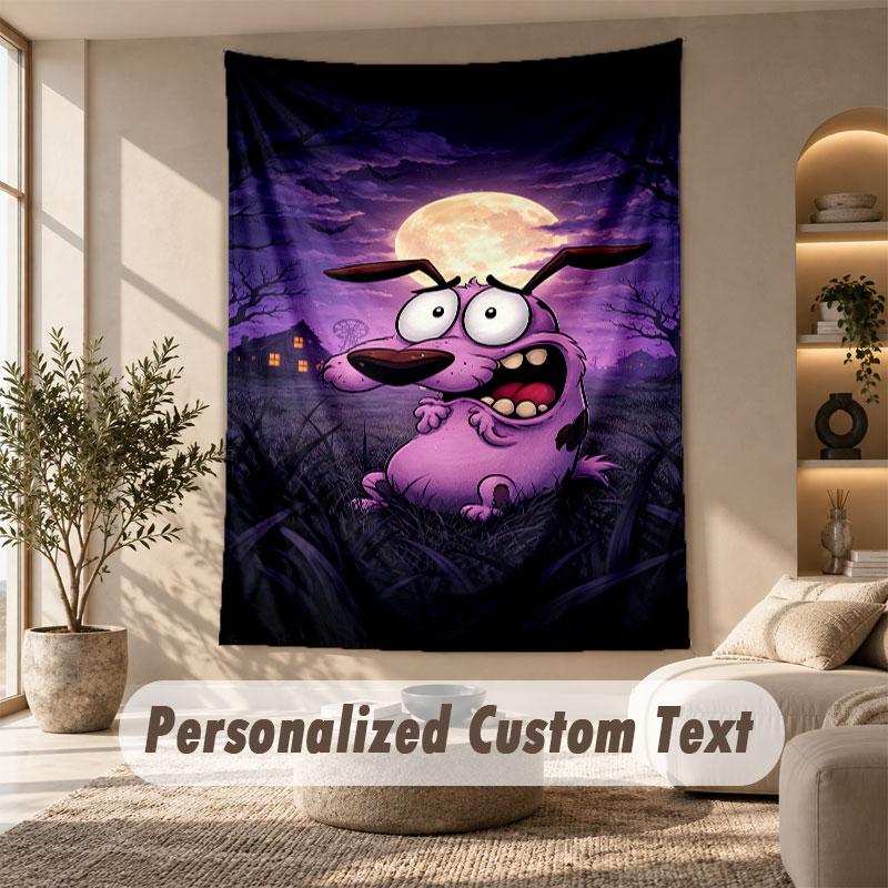 Wall Hanging Tapestry Art Cloth Bedroom Room Background DecorCourage the Cowardly Dog