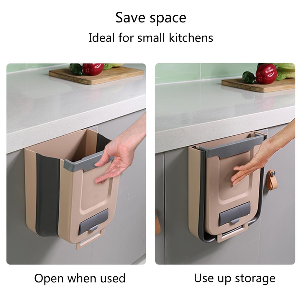 Bidone da Cucina da Parete da 7L/10L Bidoni per Rifiuti da Cucina di Grande Capacità Bidone da Appendere per Arredo Bagno