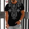 Retro Ethnic Pattern T-shirt, Summer Fashion Short Sleeved Shirt
