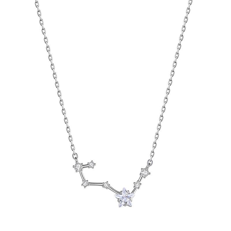 

925 Sterling Silver Big Dipper Necklace for Women , Fashion Versatile Star Pendant Chain Daily Wear Gift 925 silver белый