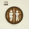 Cotton Thread Wooden Bathroom Sign Rustic Restroom Door Men Women Hanging Sign Restaurant Office