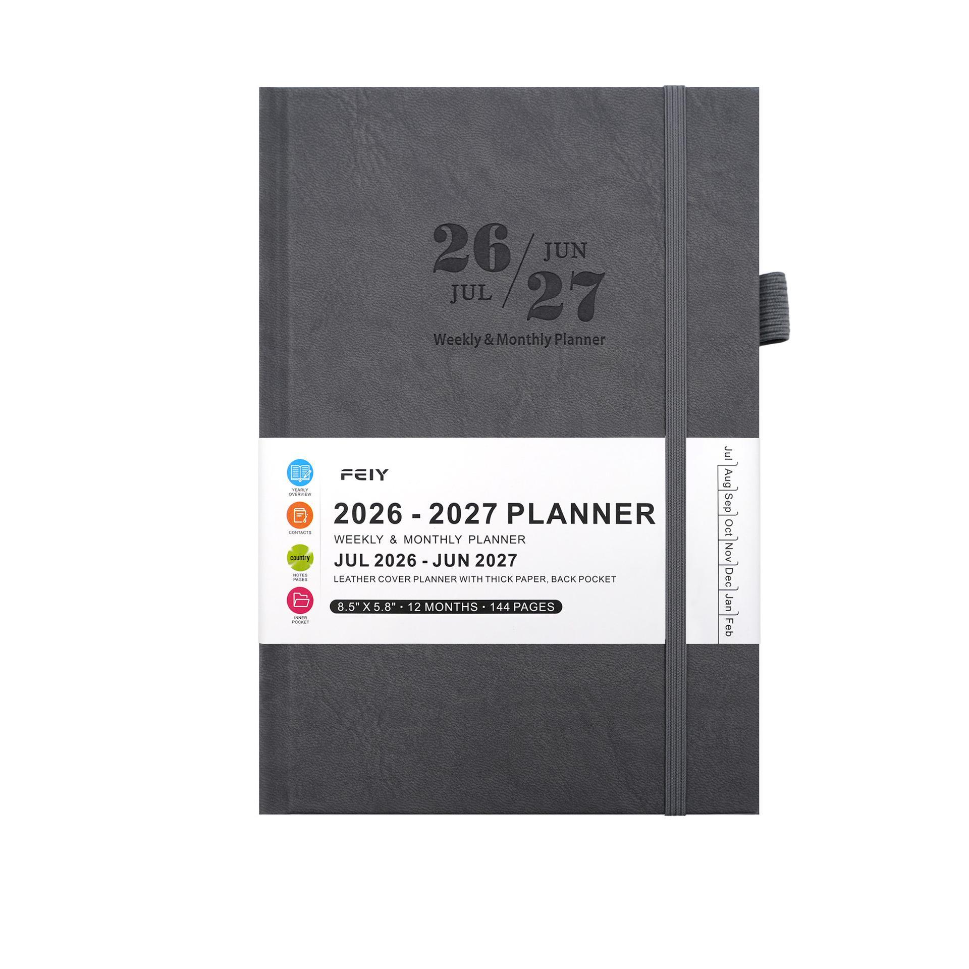 A5 English Efficiency Weekly Planner 2026-2027: Custom Logo Notebook A5