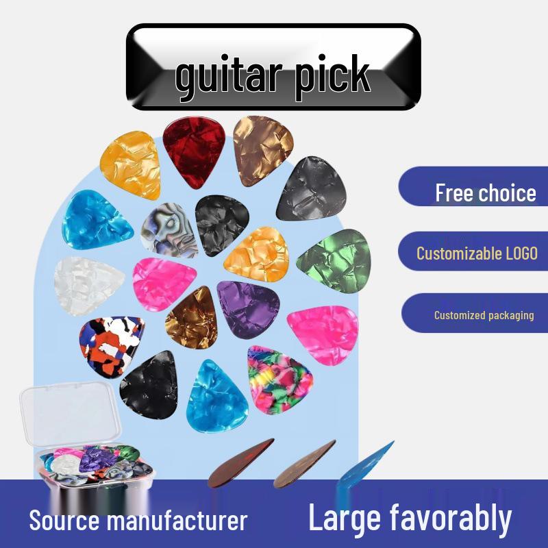 Universal Celluloid Guitar Picks - 0.46mm ABS Plectrums (Set of Popular Accessories)