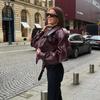 Giacca Biker Vintage da Donna con Risvolto in Pelle, Polsini Regolabili, Primavera e Autunno