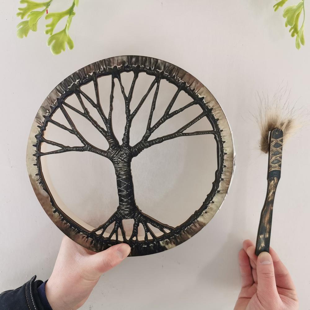 Shaman Drum Tree Of Life Ornament Wooden Shamanic Drum The Siberian Drum Spirit Music Easter Gifts
