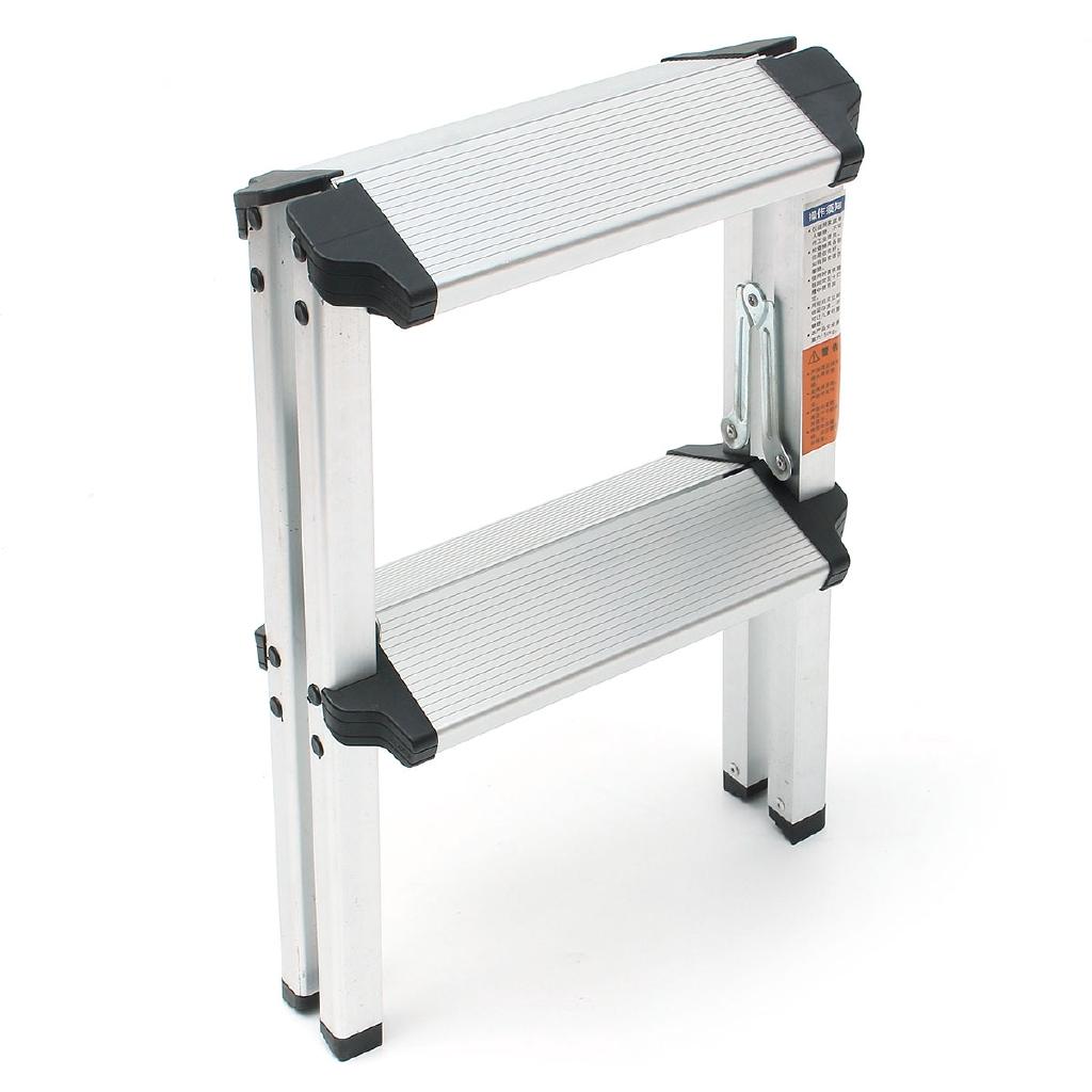 150KG Maximum Load 2 Step Stool Folding Ladder Anti Slip Safety Aluminium Ladder New