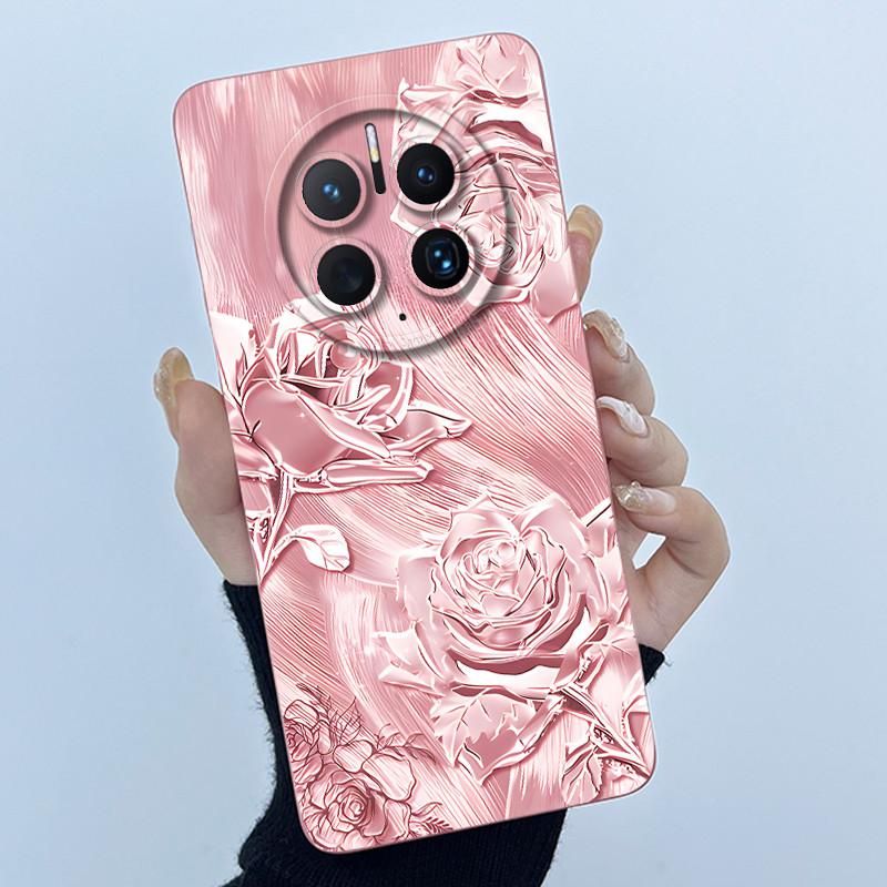 For Huawei Mate 50 50 Pro 50E Phone Case Mate50 Cover Fashion Simplicity Flowers Soft Liquid Silicone Shell For Mate50Pro Fundas