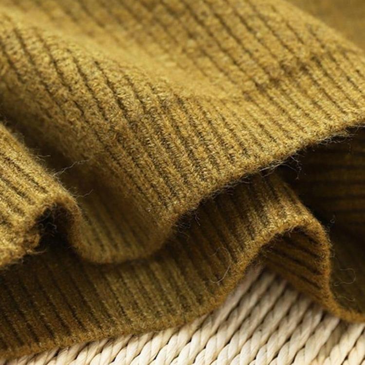 Thick Winter Mid-Length Sweater Coat Loose Fit Striped Knit Cardigan Warm Knitted Trench Coat
