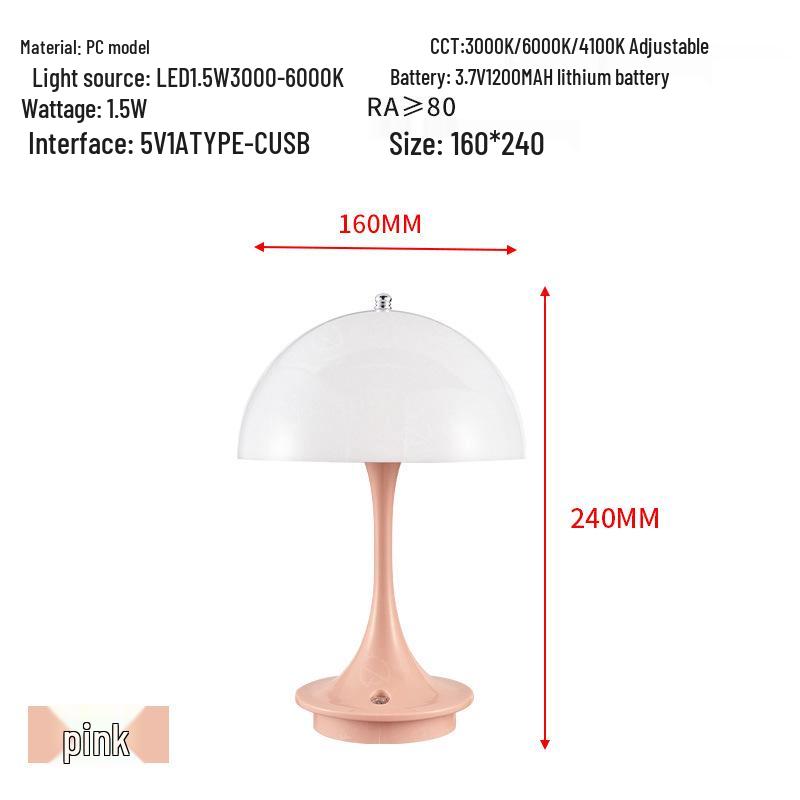 

Настільна лампа Nordic Cream Touch - Міні, Перезаряджувана, Триколірне затемнення, Дизайн Маленька талія