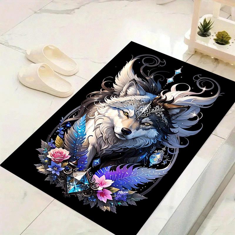 

1pc Light and dark fox Print, Design Indoor Area Rug, Soft, Anti-Slip, and Durable Gaming Room Decor for Bedroom, Living Room, and Exercise 60cm by 90cm