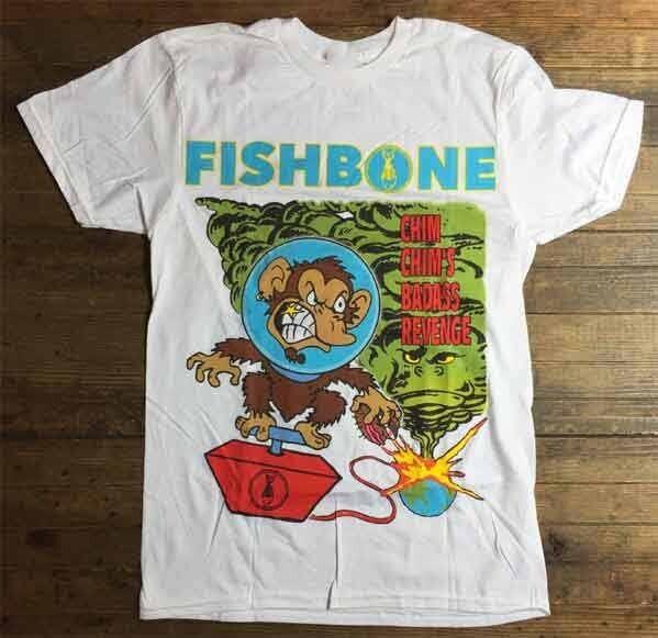 FISHBONE Band Футболка с принтом Chim Chim s Badass Revenge Белый Унисекс S-5XL EM0696 Унисекс Футболка XXL